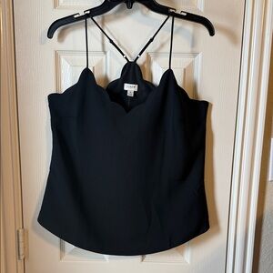 J. Crew Black Scalloped Camisole size 6 NWT